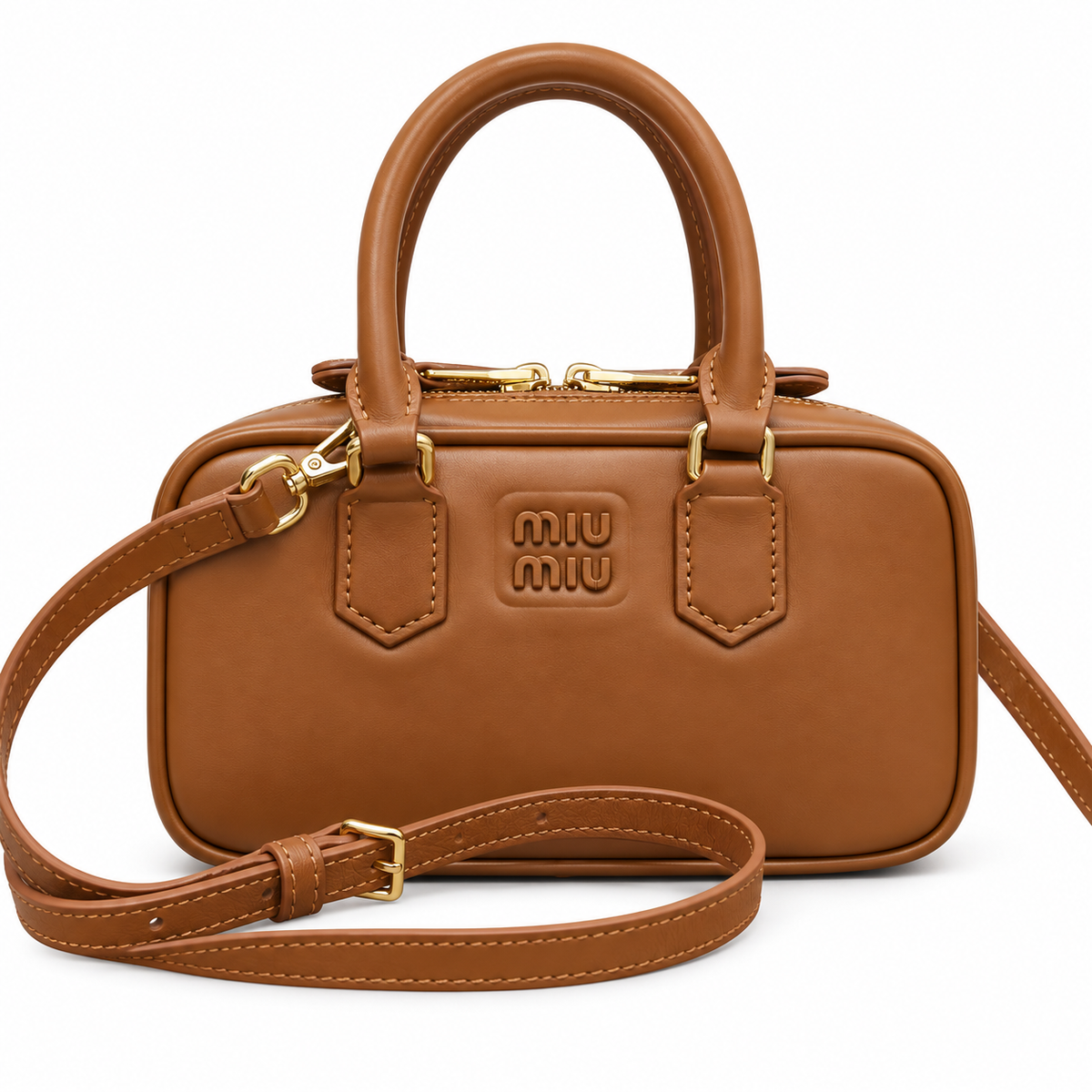 Miu Miu Mini Leather Top Handle Bag 19cm