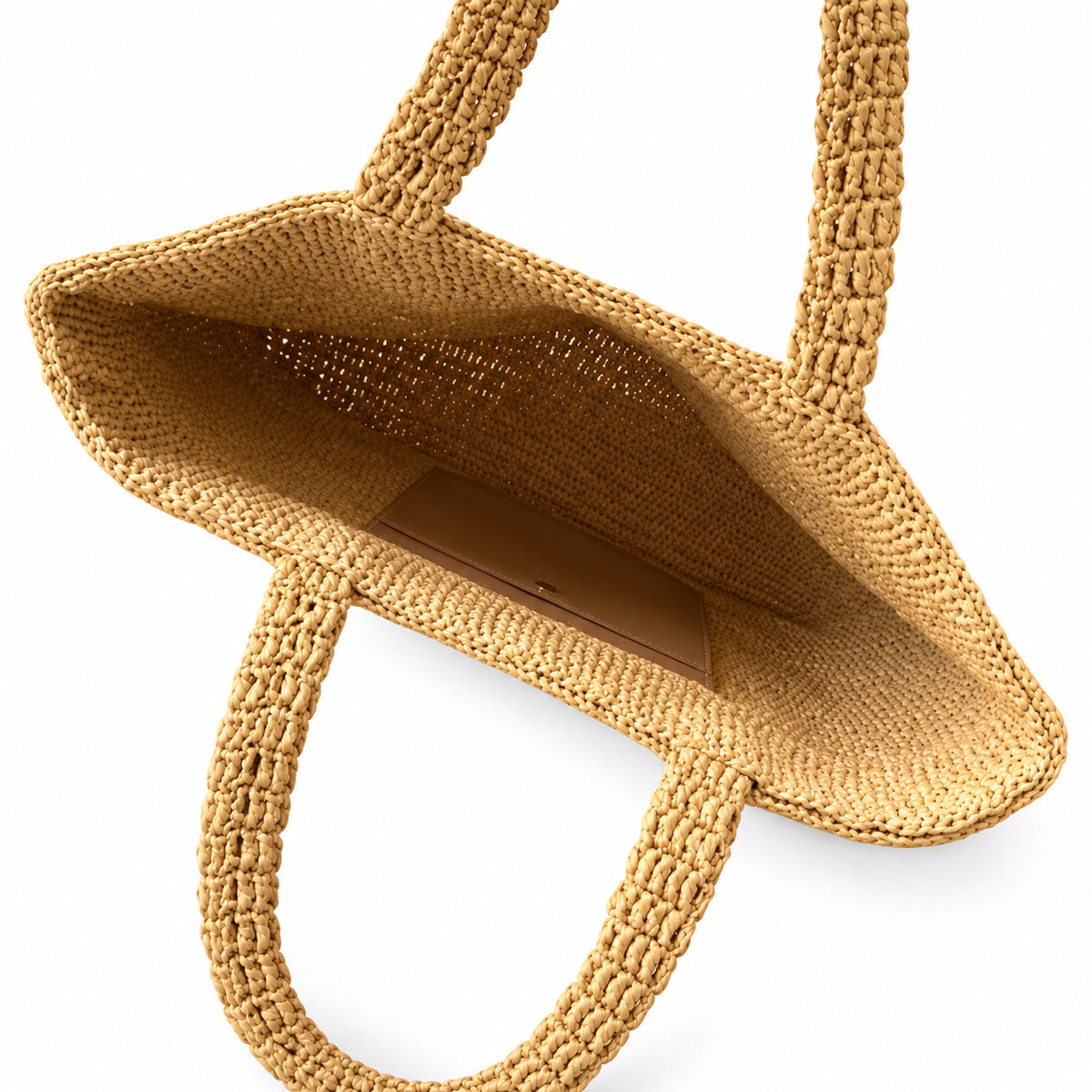 YSL Saint Laurent Raffia Tote Bag in Natural Beige
