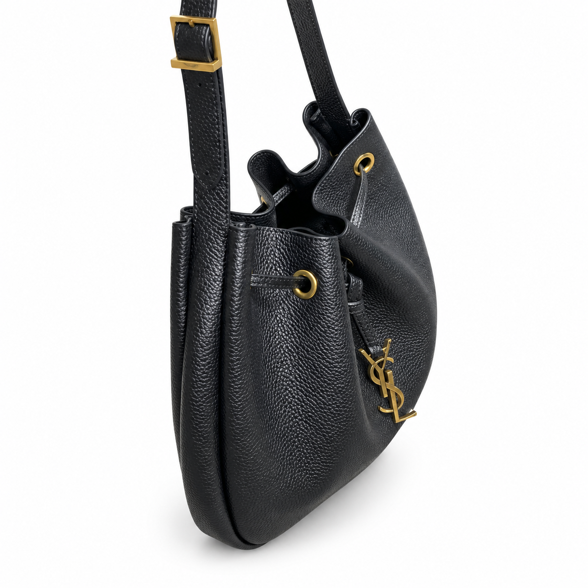 YSL Saint Laurent Teddy Bucket Bag – Black