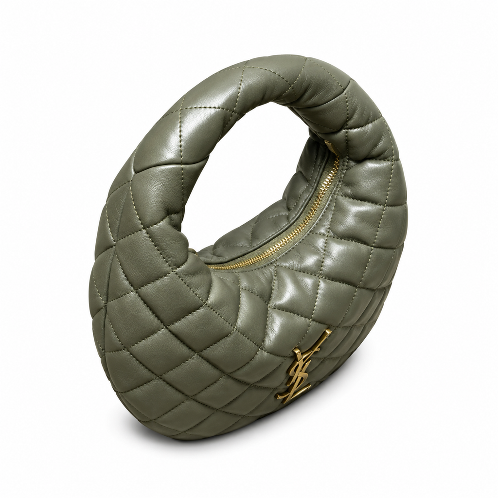 YSL Saint Laurent Quilted Leather Hobo Bag