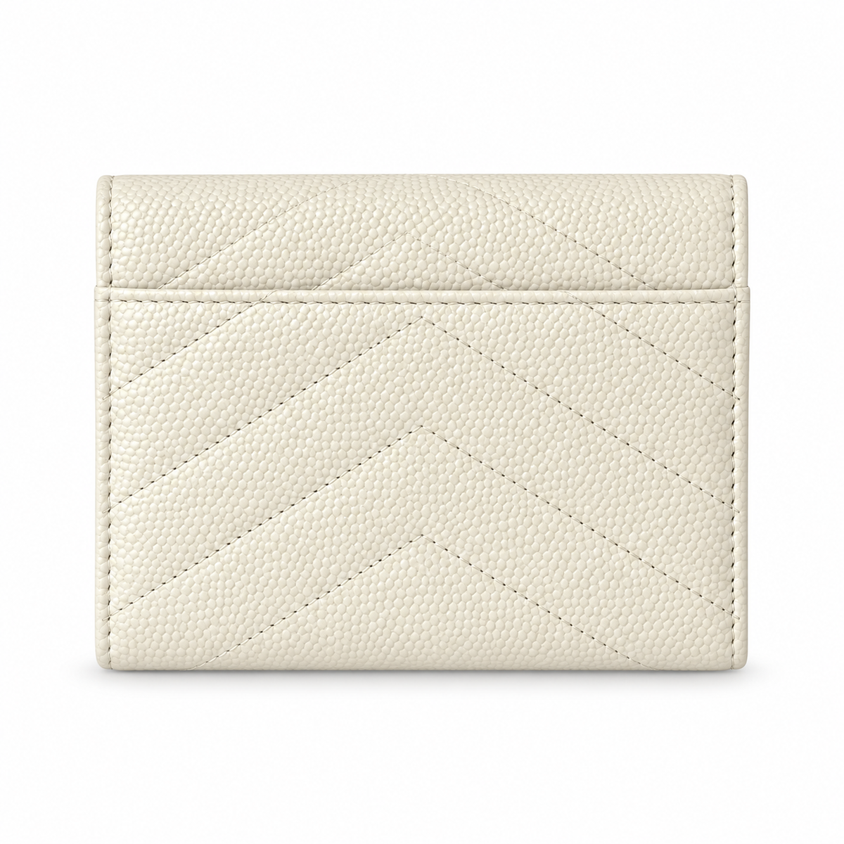 YSL Saint Laurent Monogram Small Flap Wallet Ivory