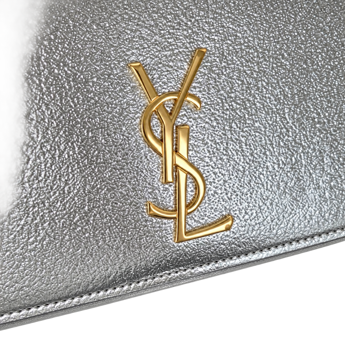 Saint Laurent YSL Kate Chain Bag – Silver Metallic