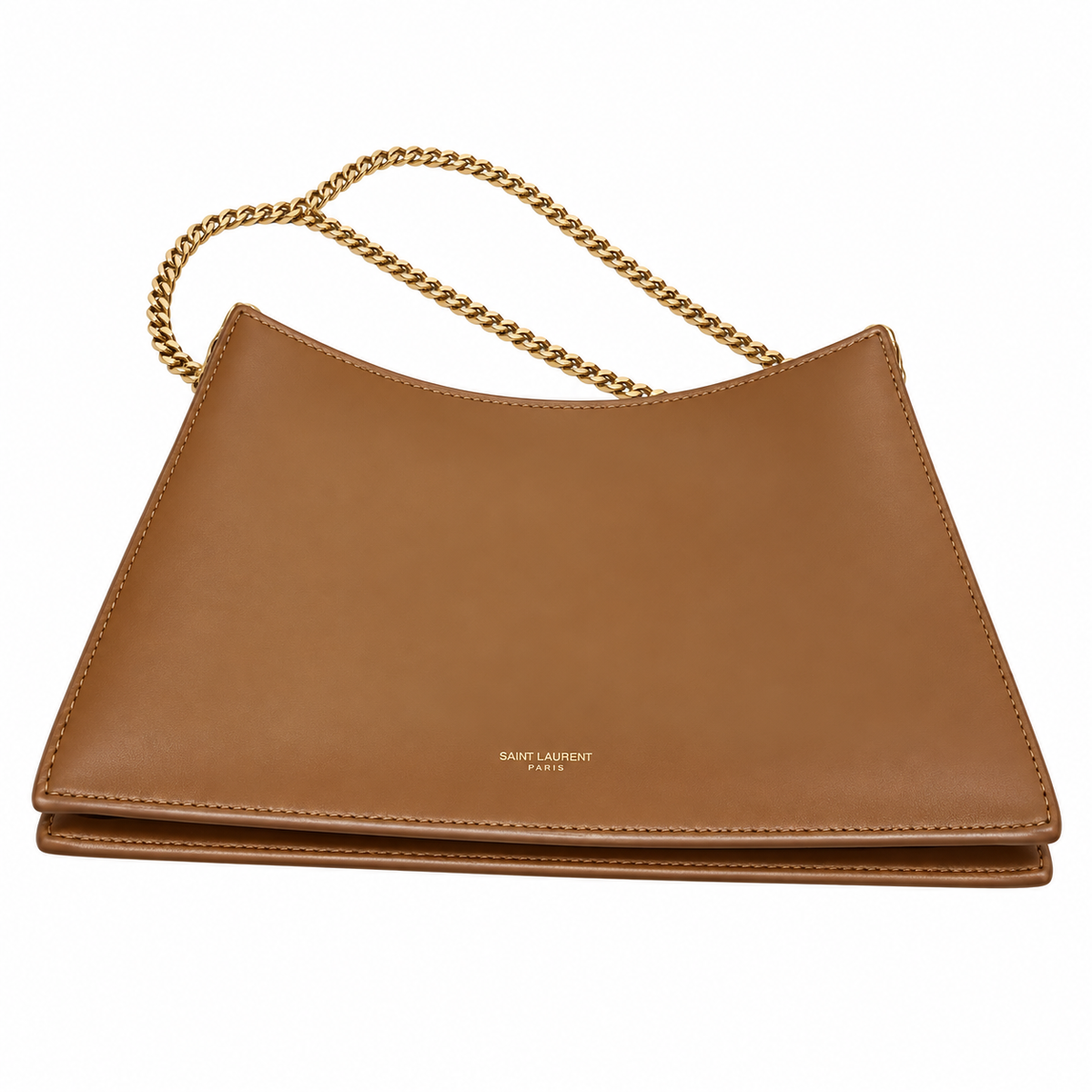 YSL Saint Laurent Suzanne Chain Tote in Tan Smooth Leather