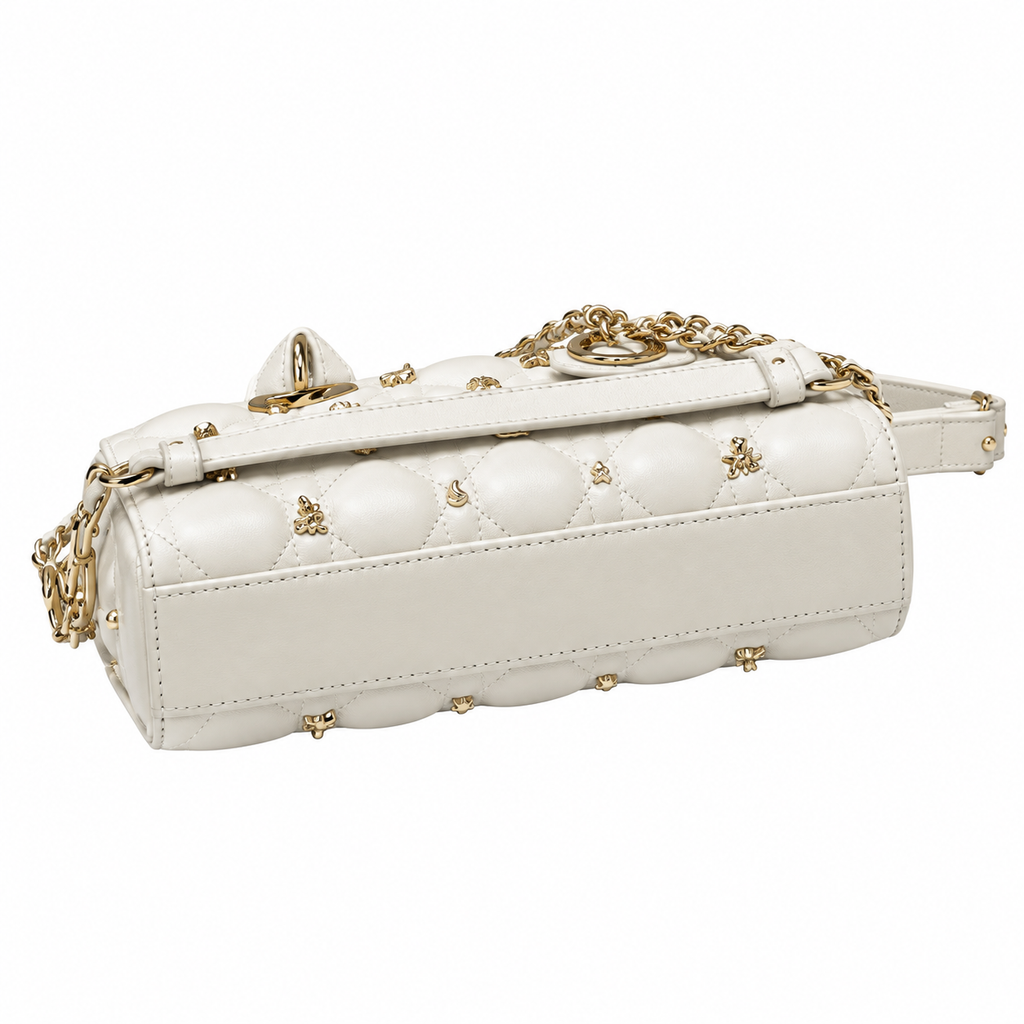 Dior Cannage Quilted Top Handle Clutch 22cm
