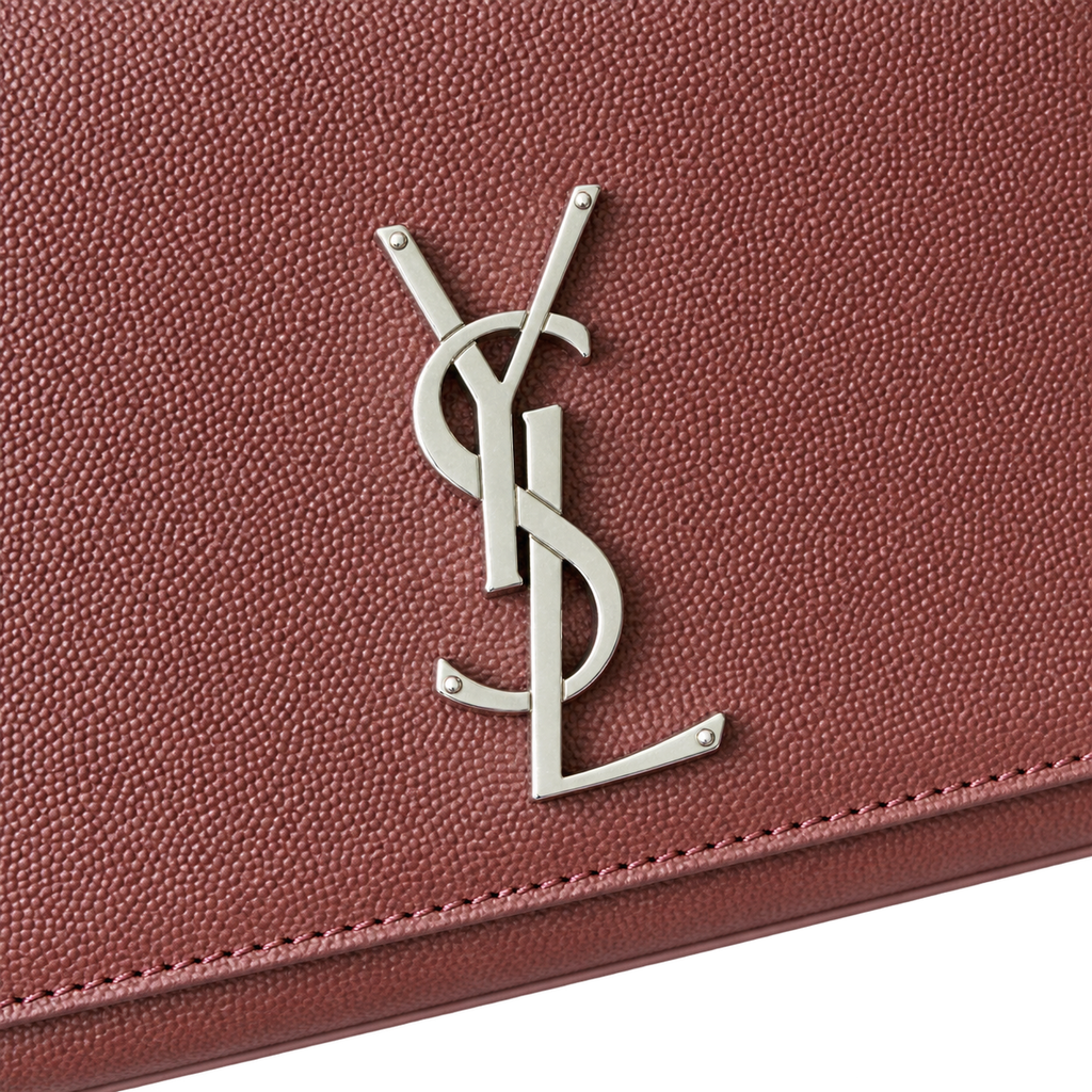 Saint Laurent YSL Kate Chain Bag – Burgundy Silver