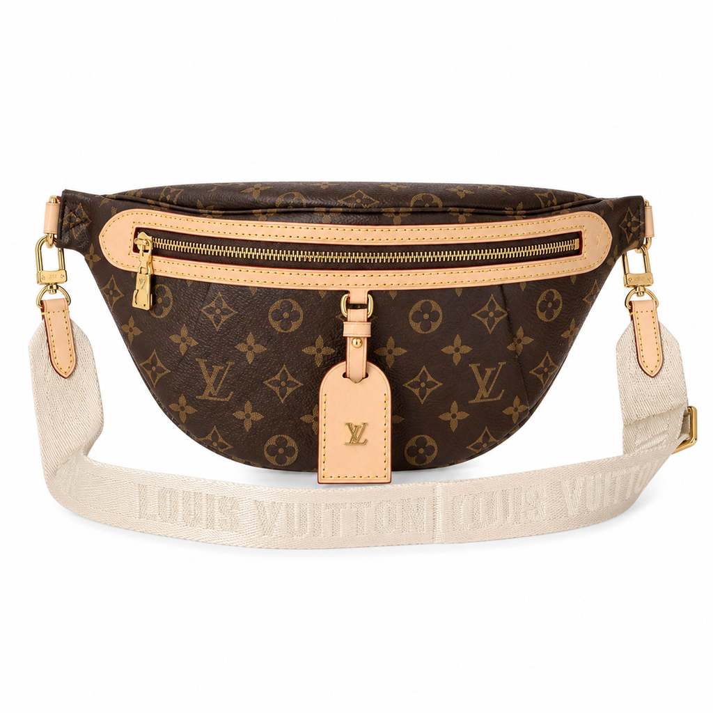Louis Vuitton Bumbag Monogram Canvas Waist Bag Cream Logo Strap