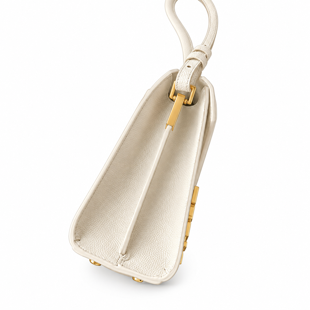 Saint Laurent Cassandra Mini – Cream Grained Leather