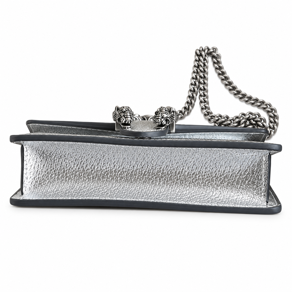 Gucci Dionysus Mini Bag in Silver Metallic Leather