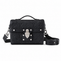 Louis Vuitton Steamer Box All Black Monogram Empreinte with Silver Studs Chain Strap and LV Turn-Lock Clasp