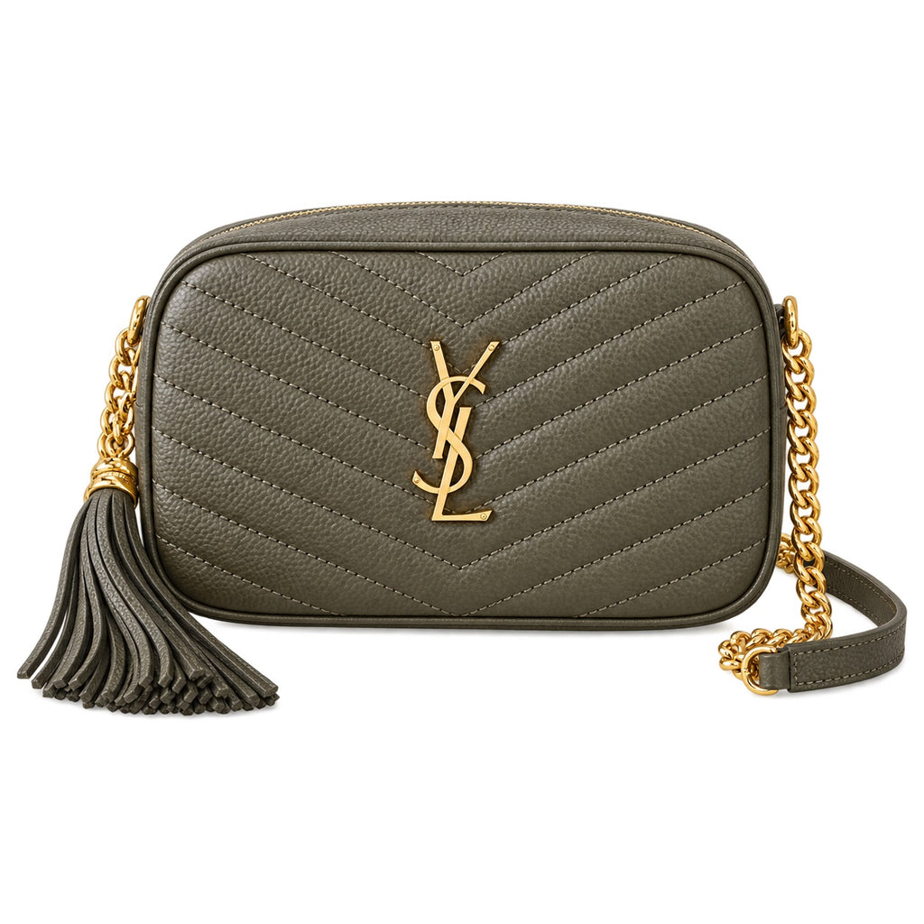 Saint Laurent YSL Lou Mini Camera Bag – Khaki Gold