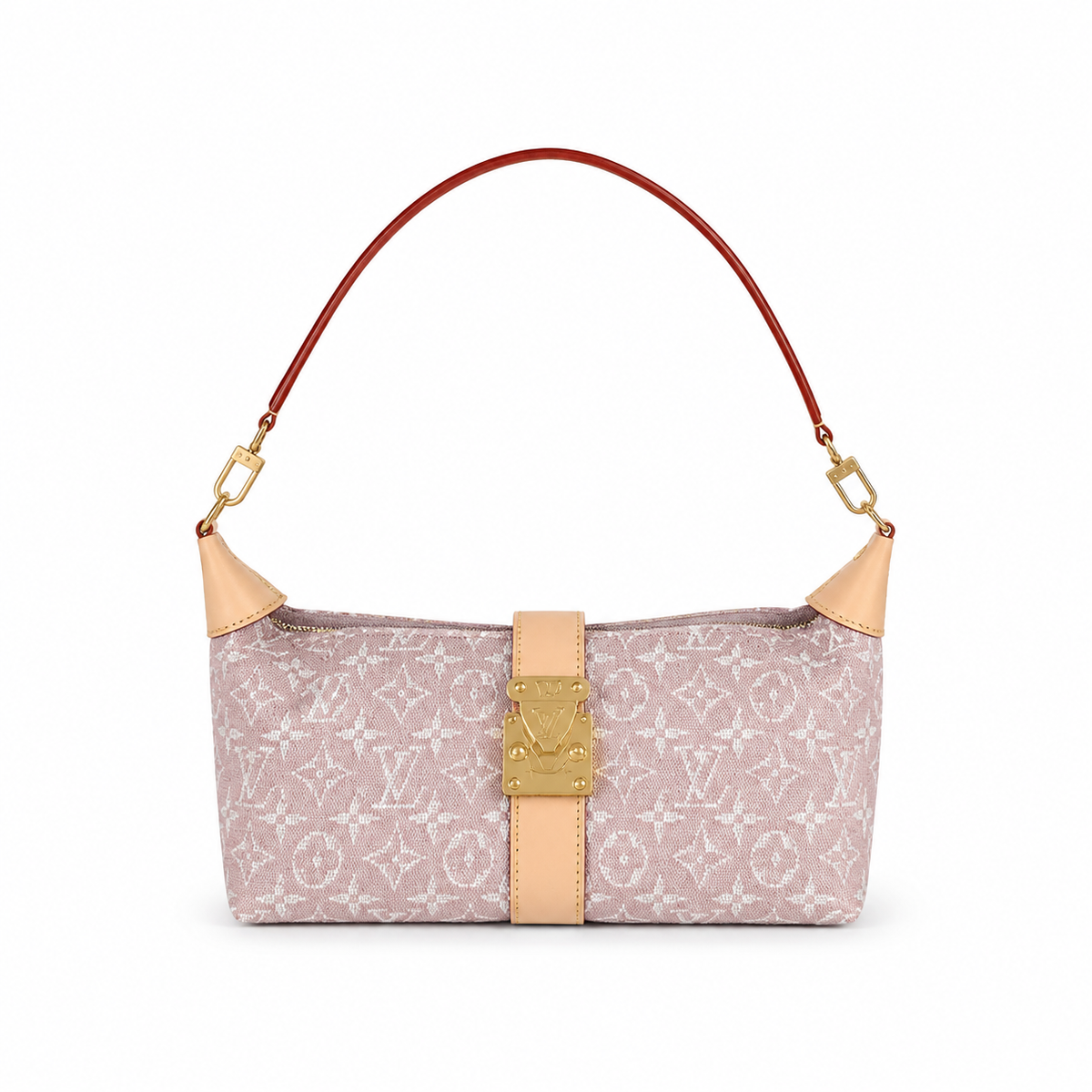 Louis Vuitton Sac Plat Baguette – Pink Monogram Jacquard