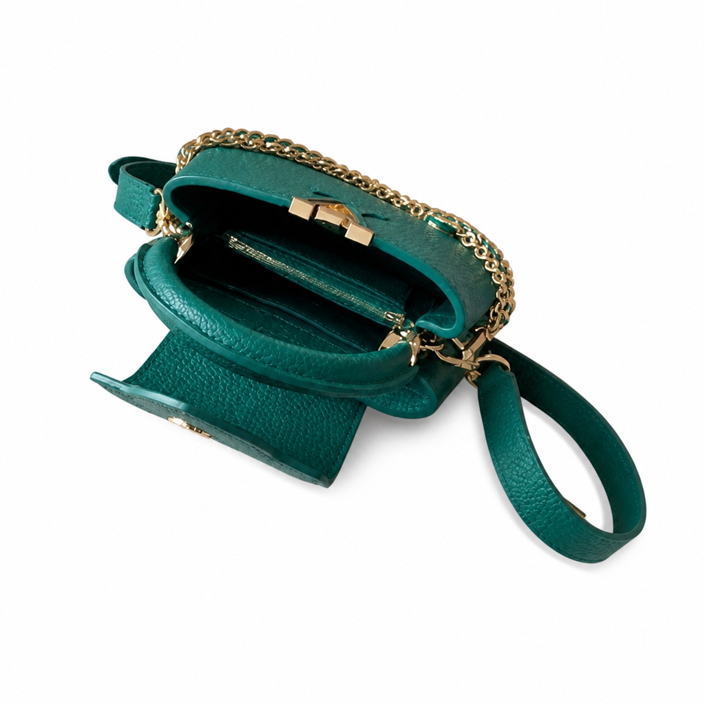 Louis Vuitton Capucines Mini – Emerald Taurillon Triple Chain