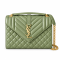 Saint Laurent YSL College Medium – Sage Green Gold