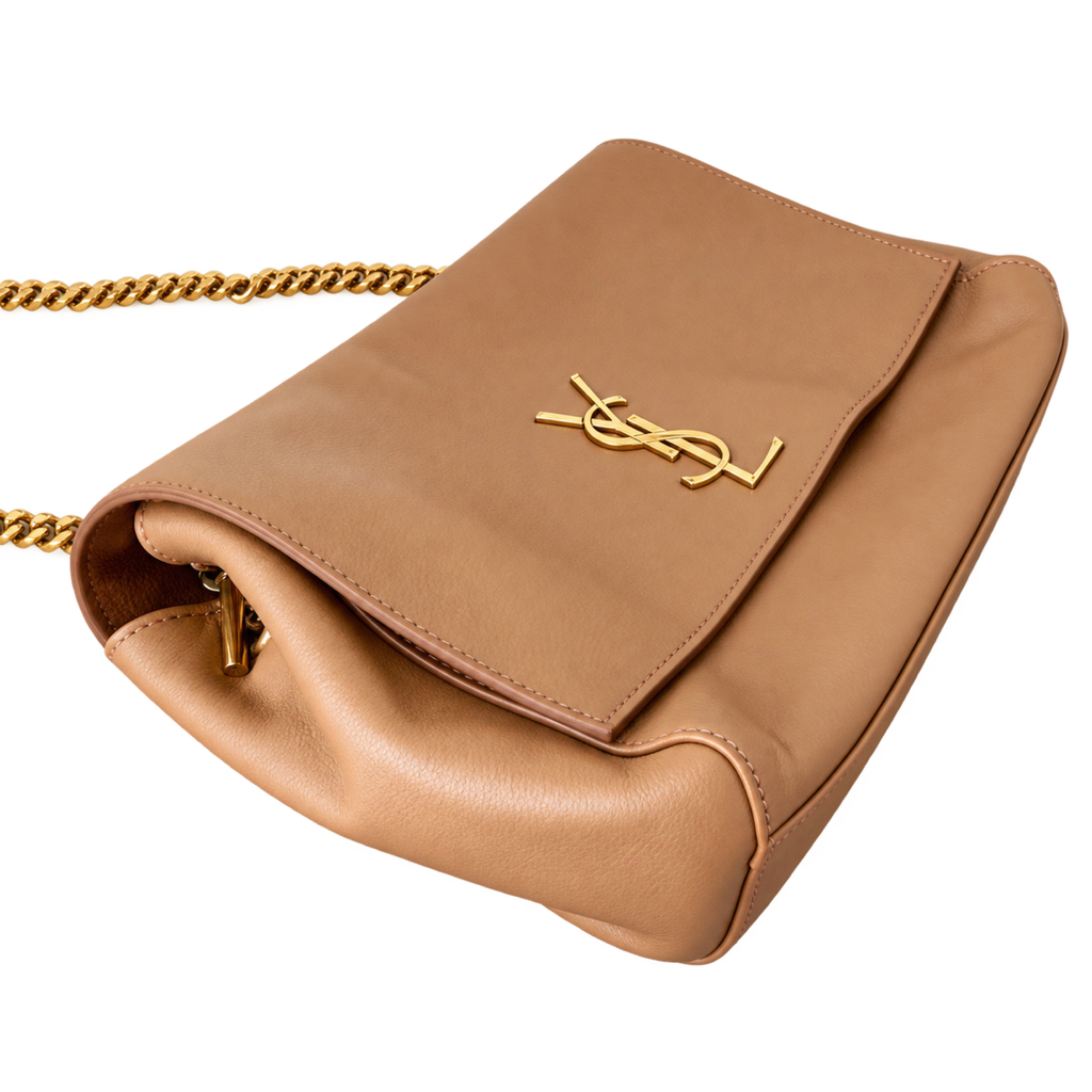 Saint Laurent YSL Kate Large Chain Bag – Cognac Suede