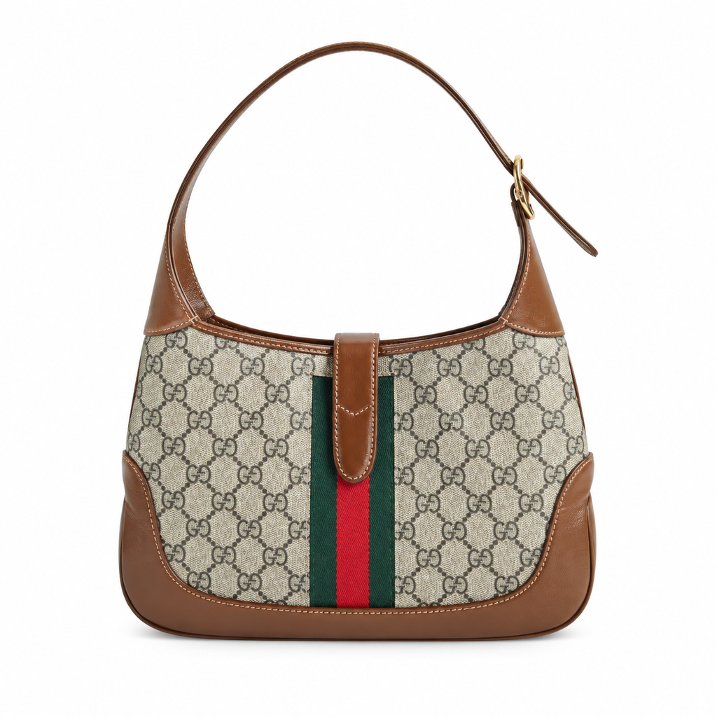 Gucci Jackie 1961 Small Hobo in GG Supreme Canvas with Web Stripe