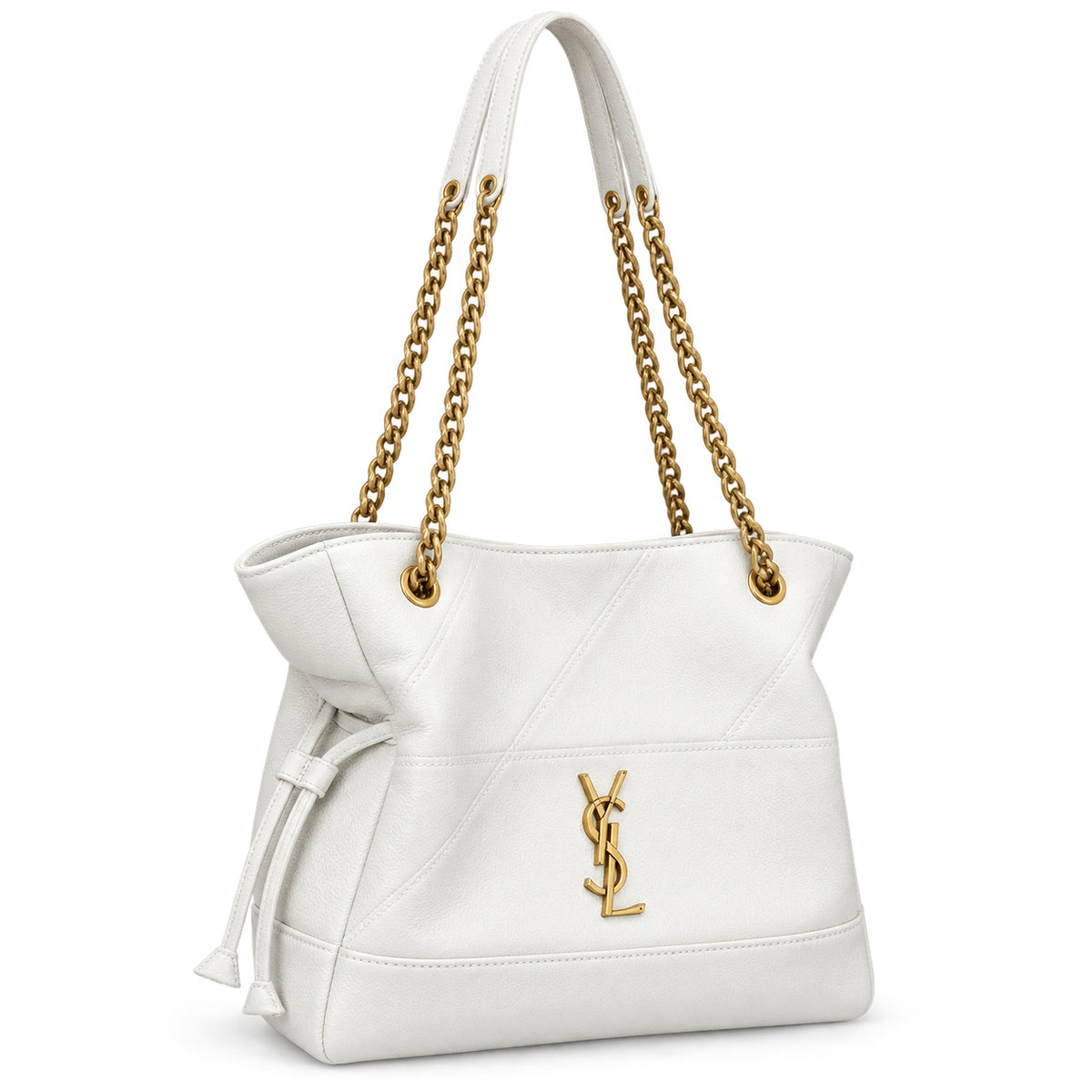YSL Saint Laurent Nolita Chain Tote Bag – White