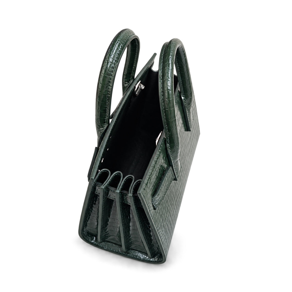 YSL Sac de Jour Small Bag – Forest Green Croc-Embossed