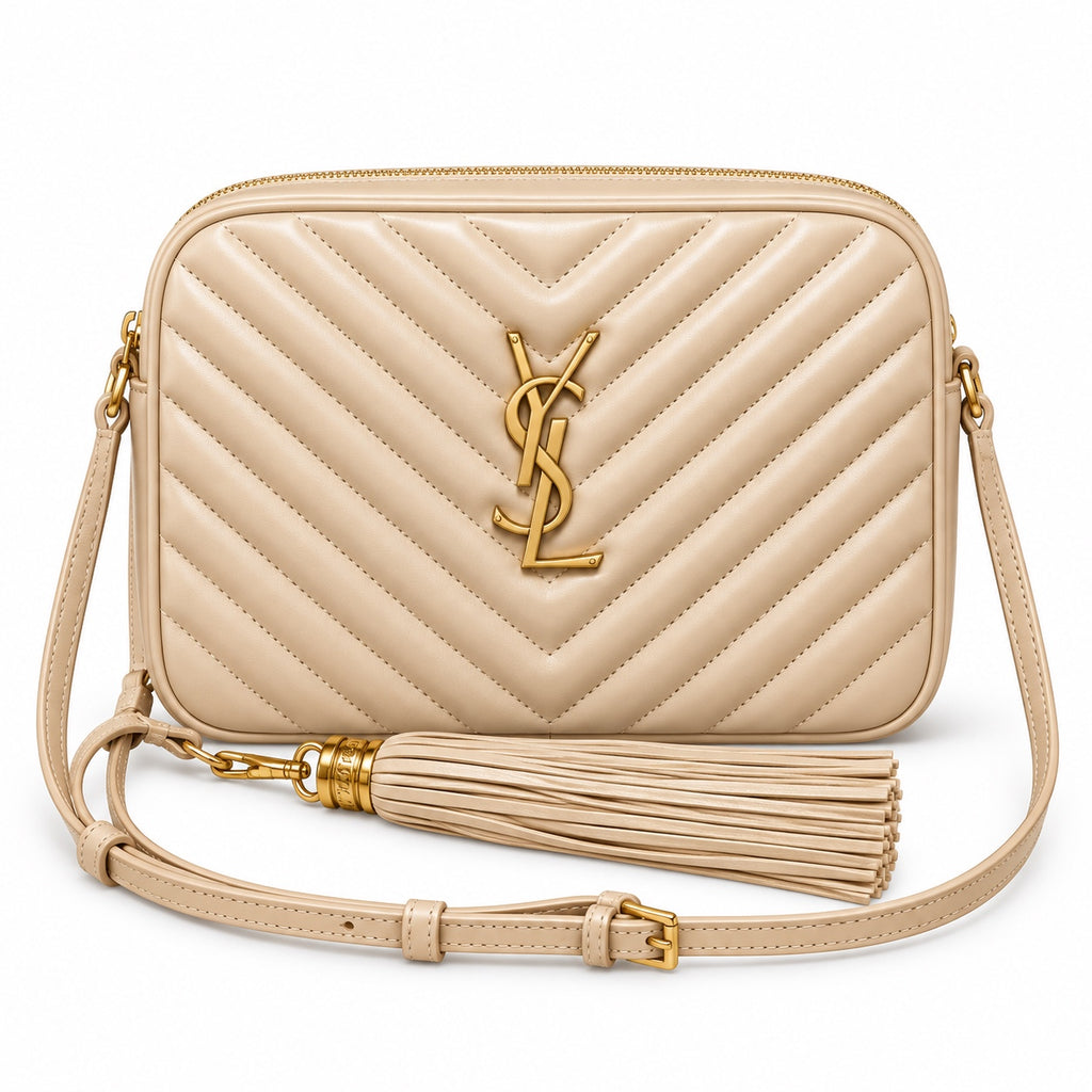 Saint Laurent YSL Lou Camera Bag – Powder Beige Gold