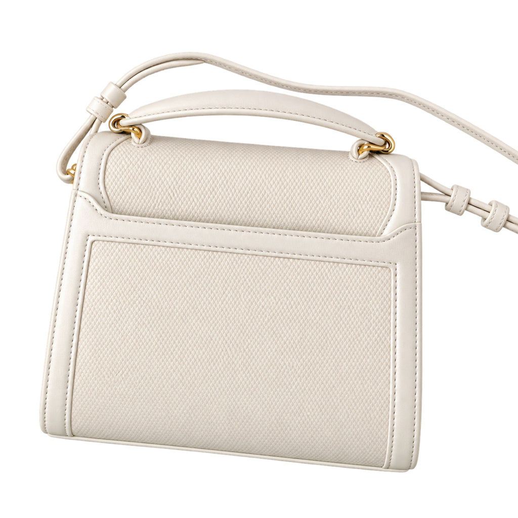 YSL Saint Laurent Cassandra Mini Top Handle Bag Ivory