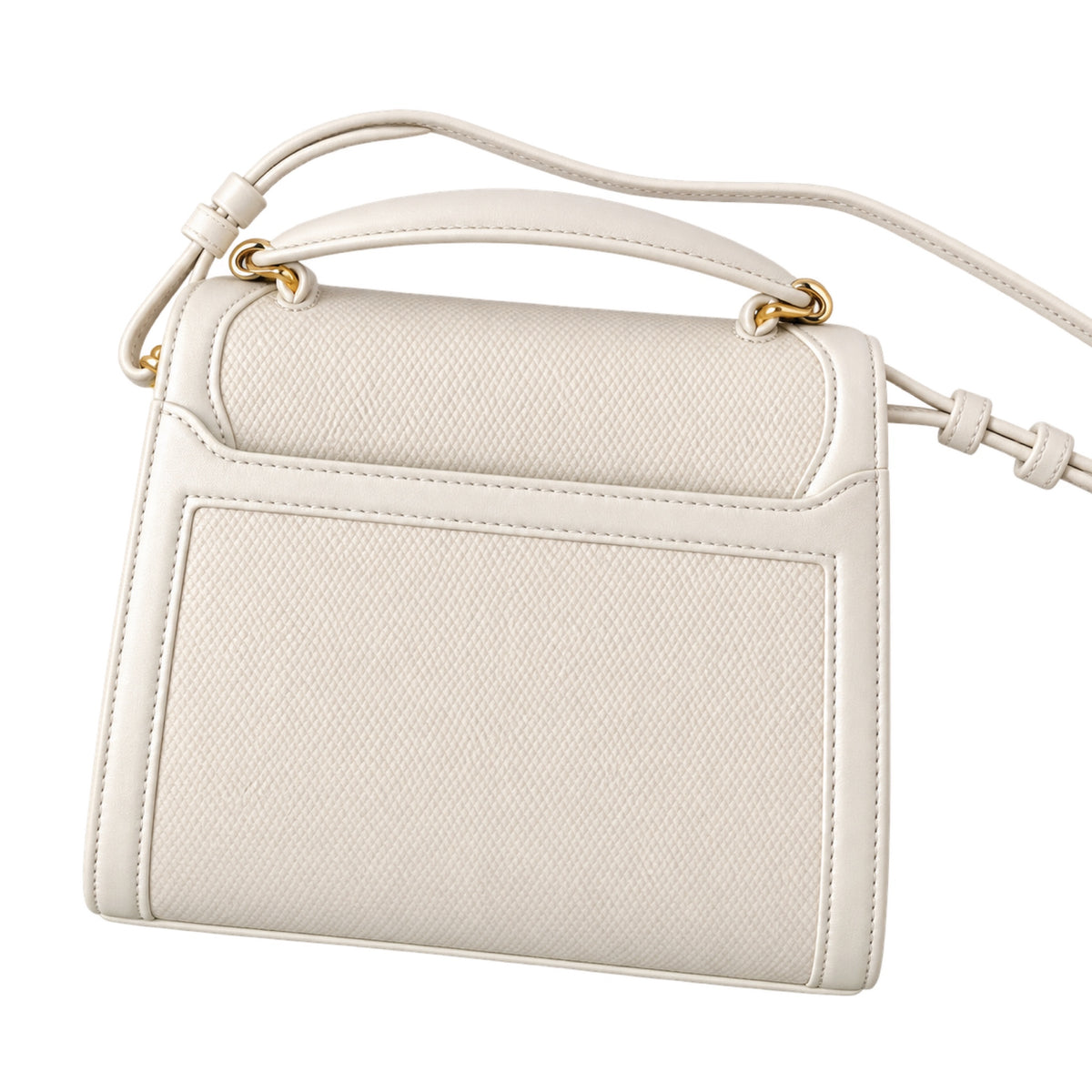 YSL Saint Laurent Cassandra Mini Top Handle Bag Ivory