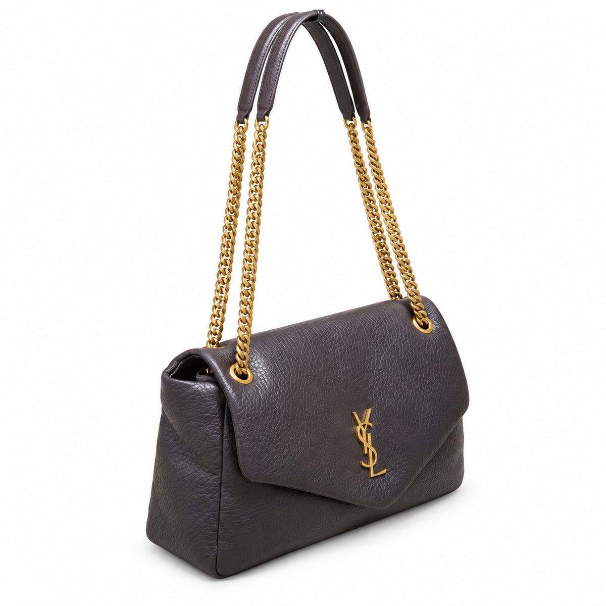 YSL Saint Laurent Envelope Large Chain Shoulder Bag Dark Brown