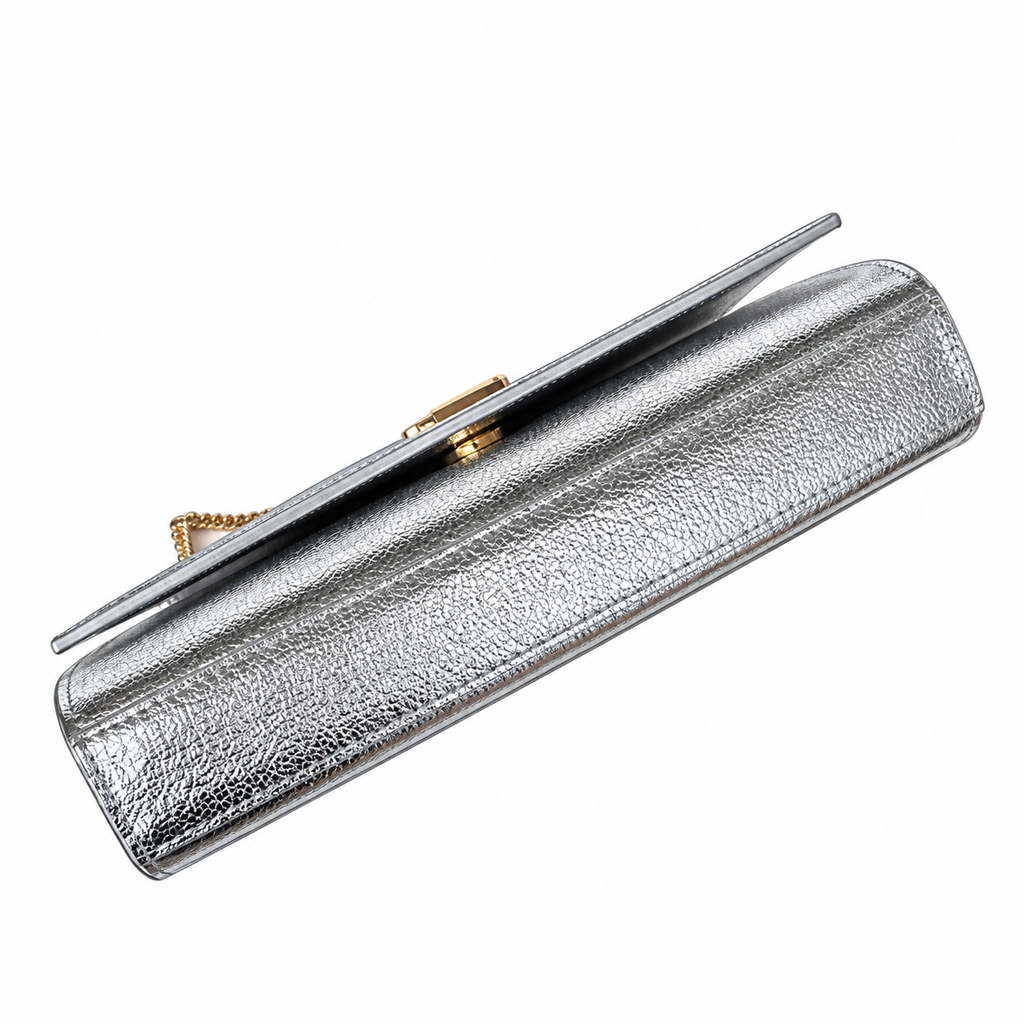 Saint Laurent YSL Kate Chain Bag – Silver Metallic