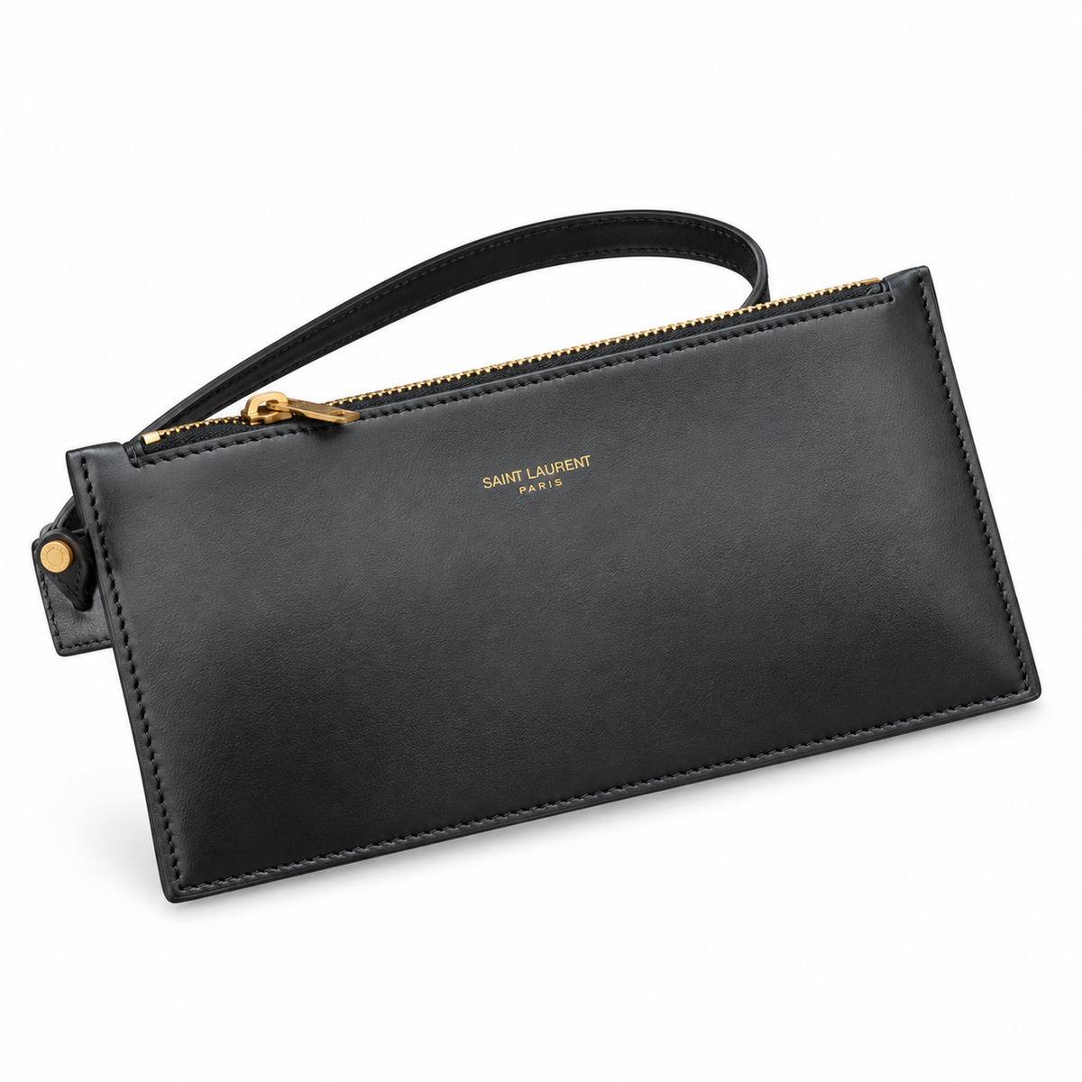 YSL Saint Laurent Suzanne Bucket Bag in Black Smooth Leather