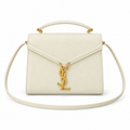 Saint Laurent YSL Cassandre Top Handle Bag – Cream