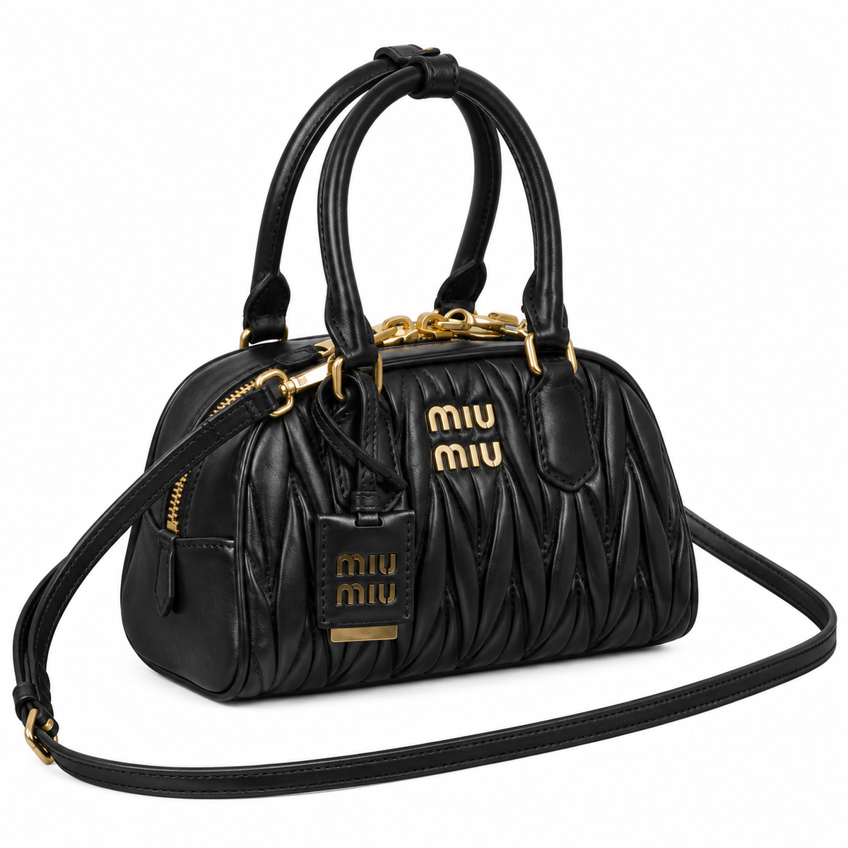 Miu Miu Leather Top Handle Bag 22 × 13 cm