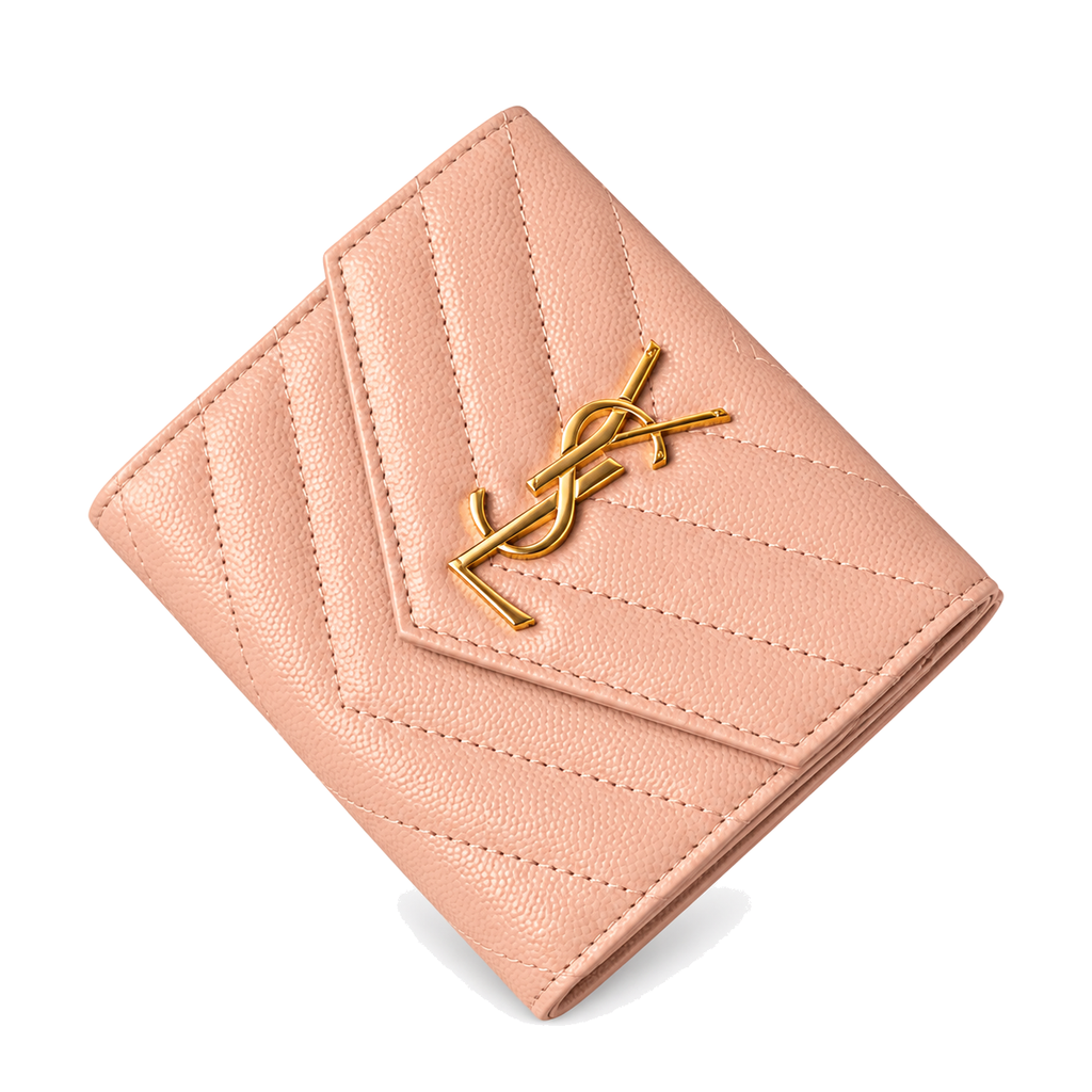 YSL Saint Laurent Monogramme Small Wallet – Pink
