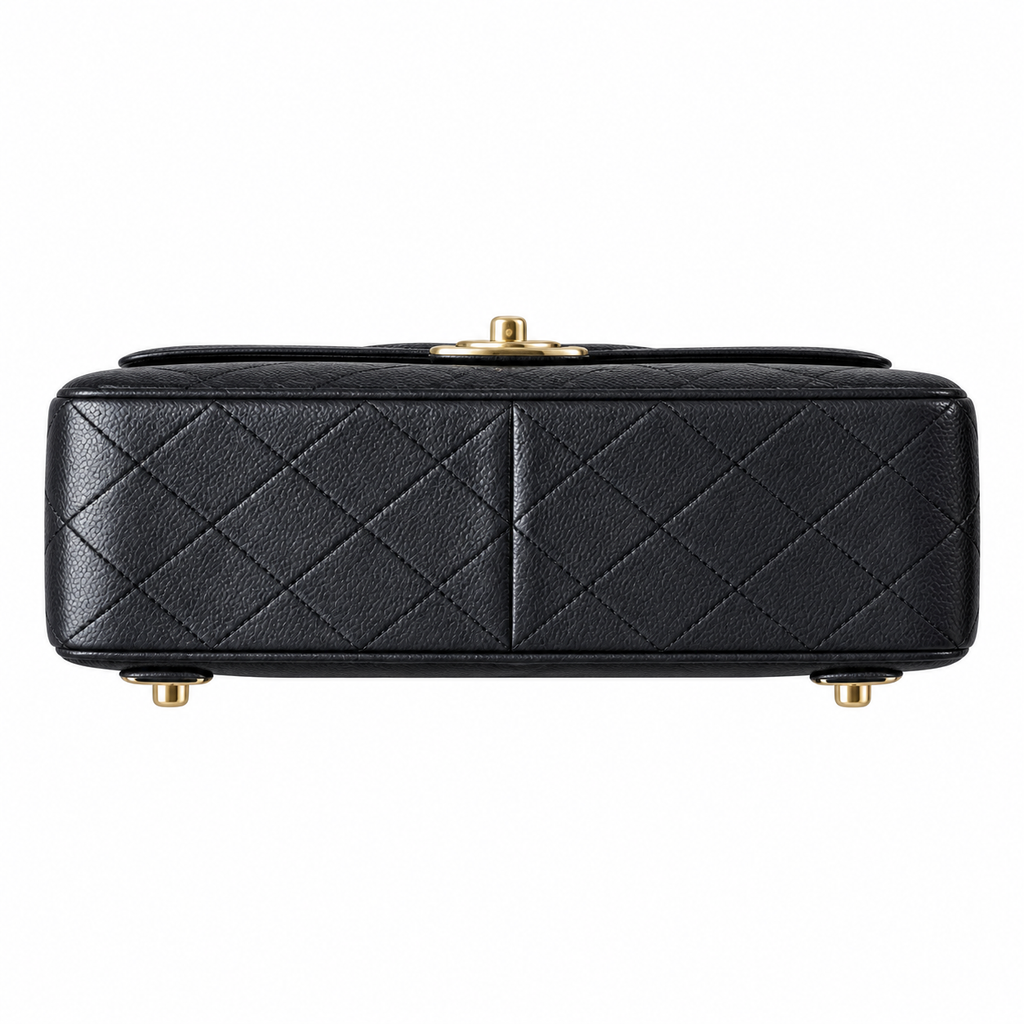 Chanel Quilted Lambskin CC Turn-Lock Backpack Black Gold 28cm