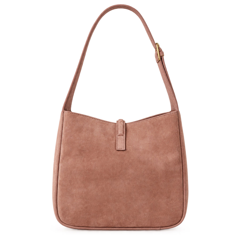 Saint Laurent YSL Le 5 à 7 Hobo – Rose Suede Gold