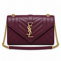 Saint Laurent Envelope Medium Chain Bag in Bordeaux