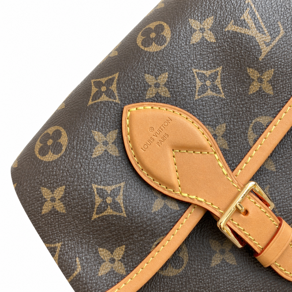 Louis Vuitton Diane Monogram Canvas Flap Bag Pink Floral Strap