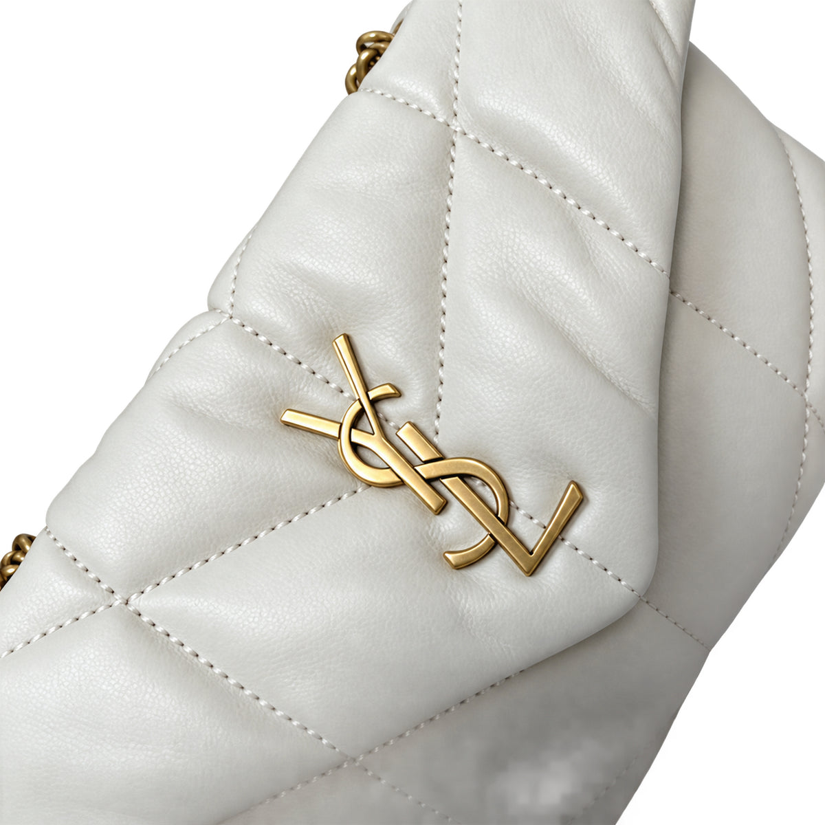 Saint Laurent YSL Loulou Puffer Bag – Cream Gold
