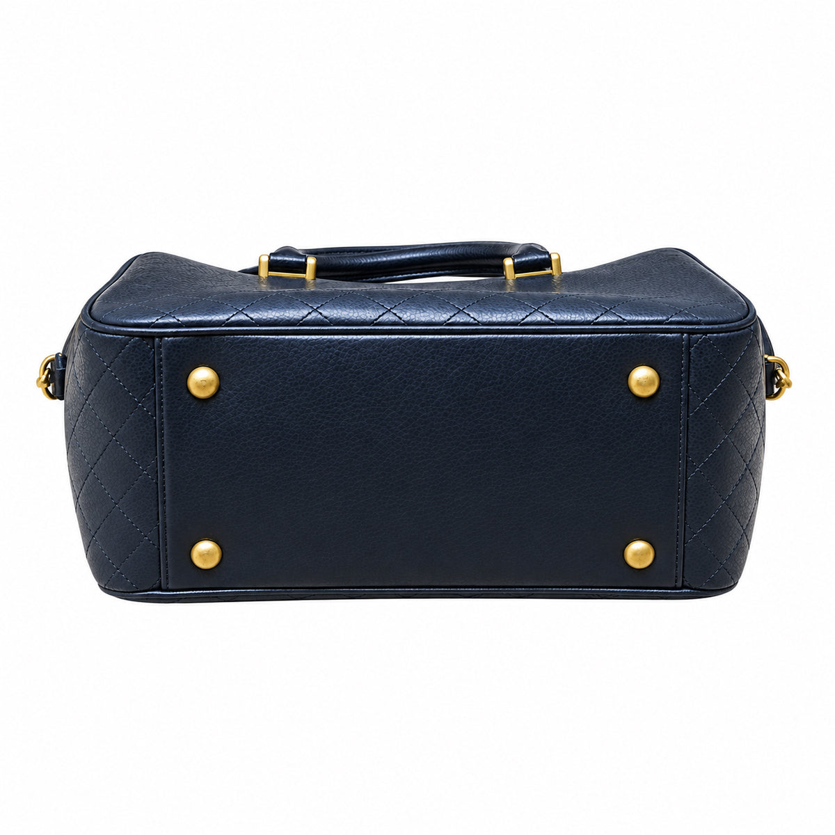 Saint Laurent YSL Quilted Boston Bag – Navy Blue