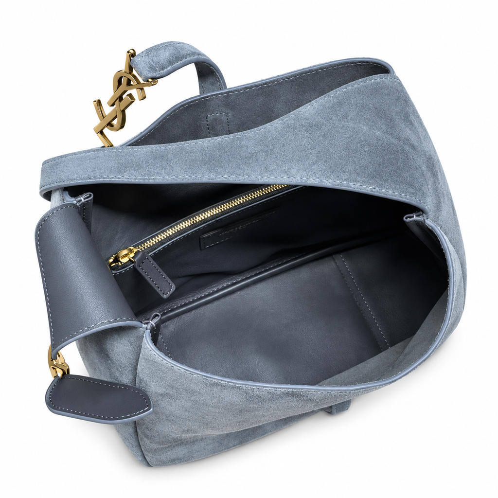 Saint Laurent YSL Le 5 à 7 Hobo – Slate Suede Gold