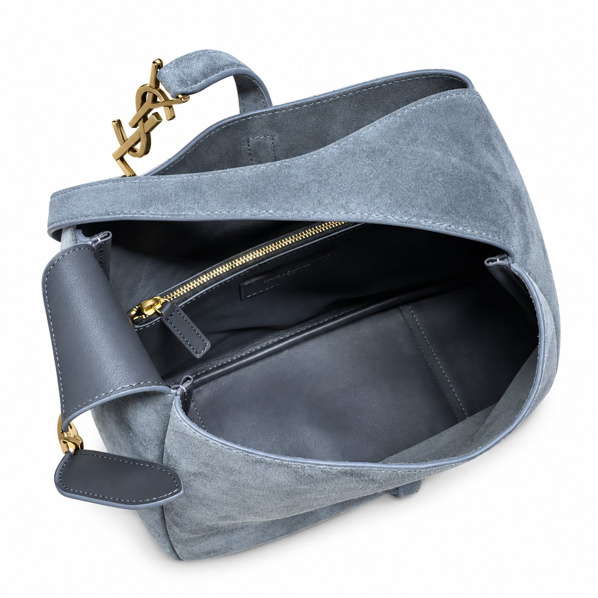 Saint Laurent YSL Le 5 à 7 Hobo – Slate Suede Gold