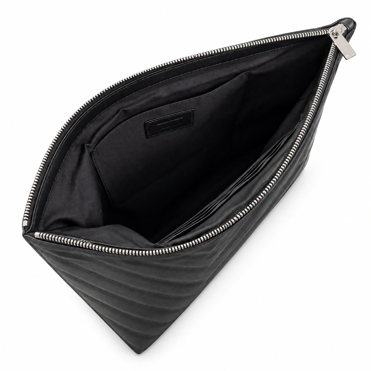 Saint Laurent YSL Cassandre Clutch – Black Silver