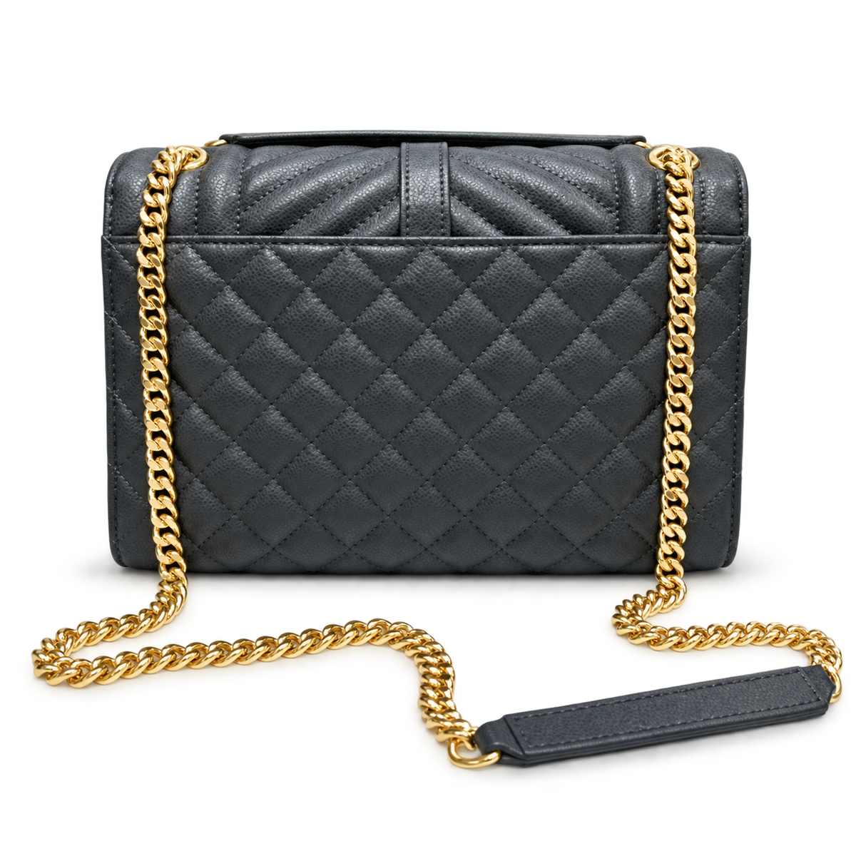 Saint Laurent YSL College Medium – Storm Grey Gold