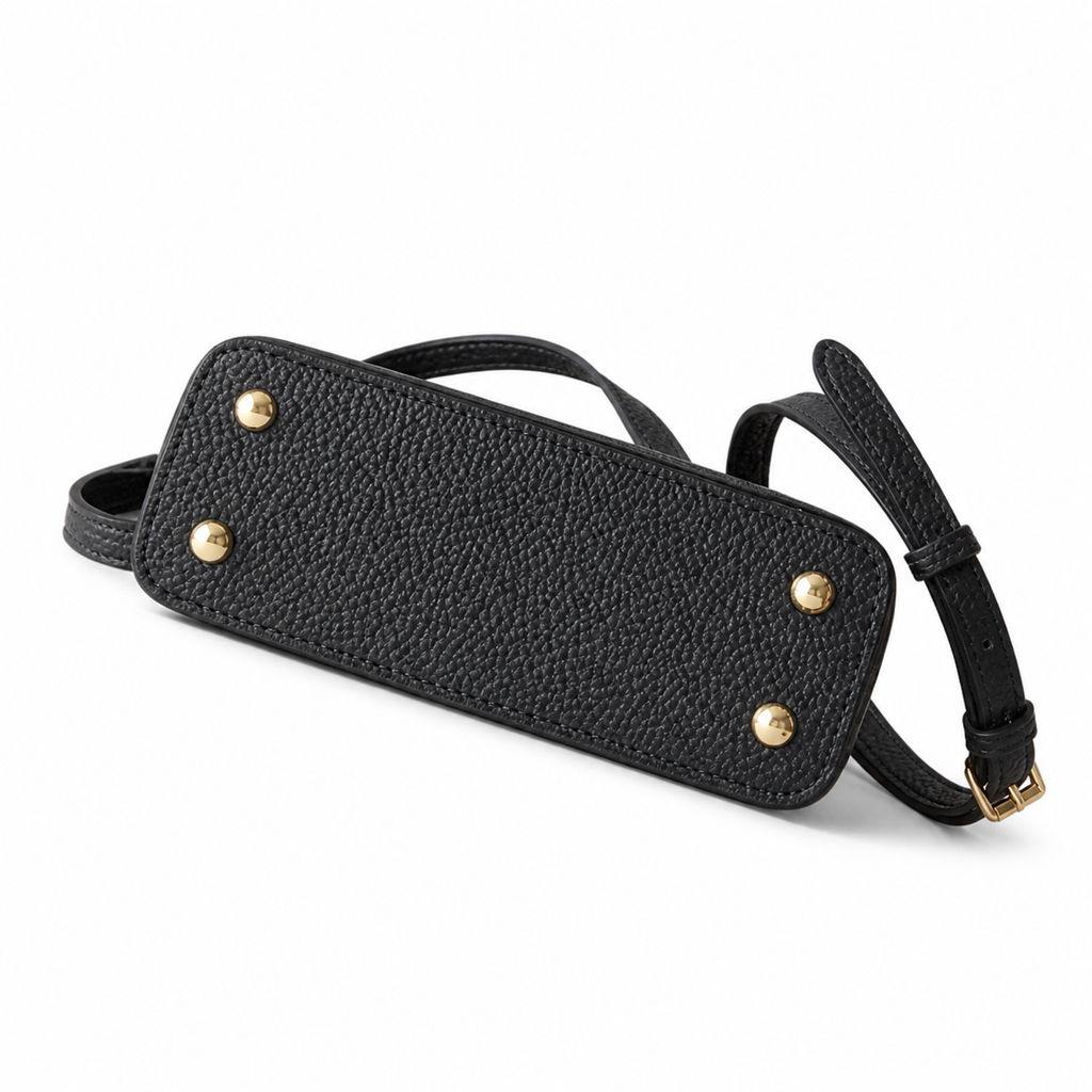 Louis Vuitton Capucines Mini Black Taurillon Leather Handbag with Gold Chain