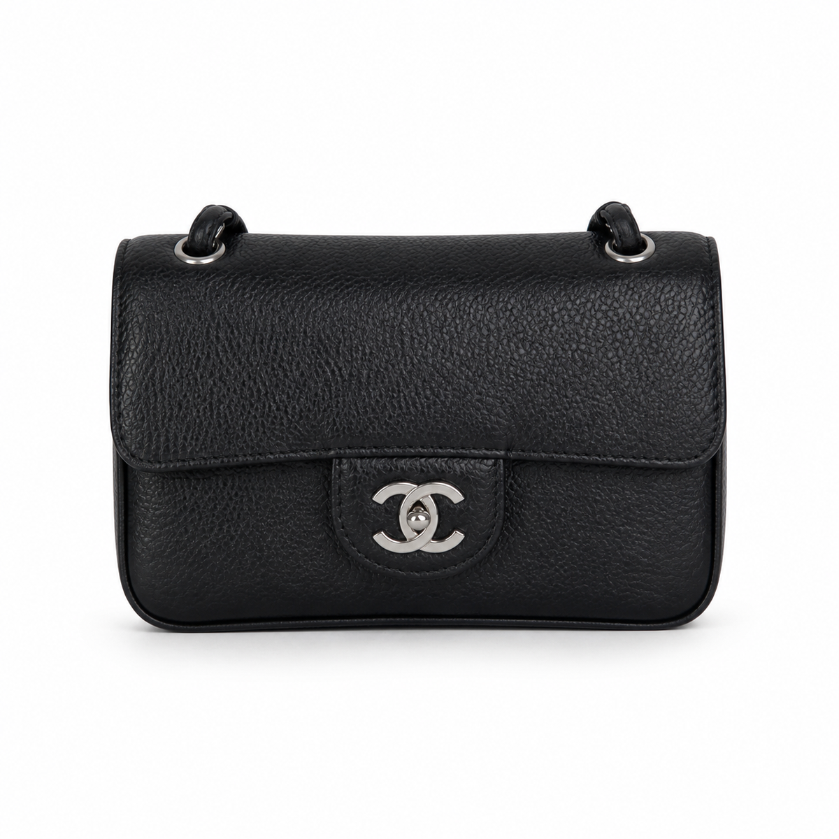 Chanel Black Textured Flap Crossbody Bag