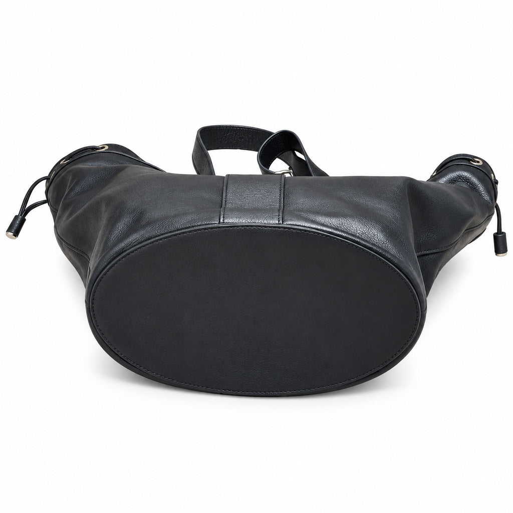 YSL Yslide Tote Bag – Black Leather