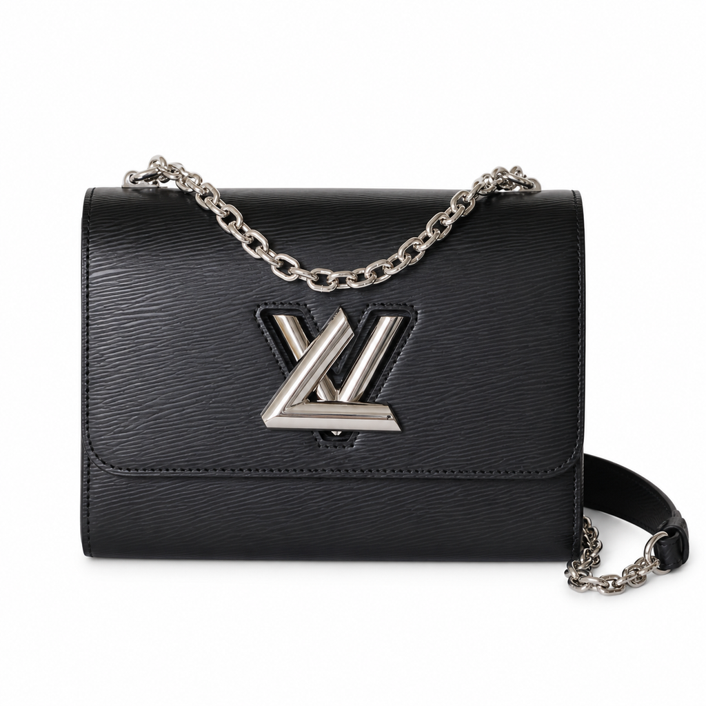 Louis Vuitton Twist MM – Black Epi Leather Silver Chain
