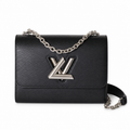 Louis Vuitton Twist MM – Black Epi Leather Silver Chain