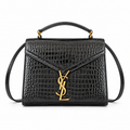 Saint Laurent YSL Cassandre Top Handle Bag – Black Croc