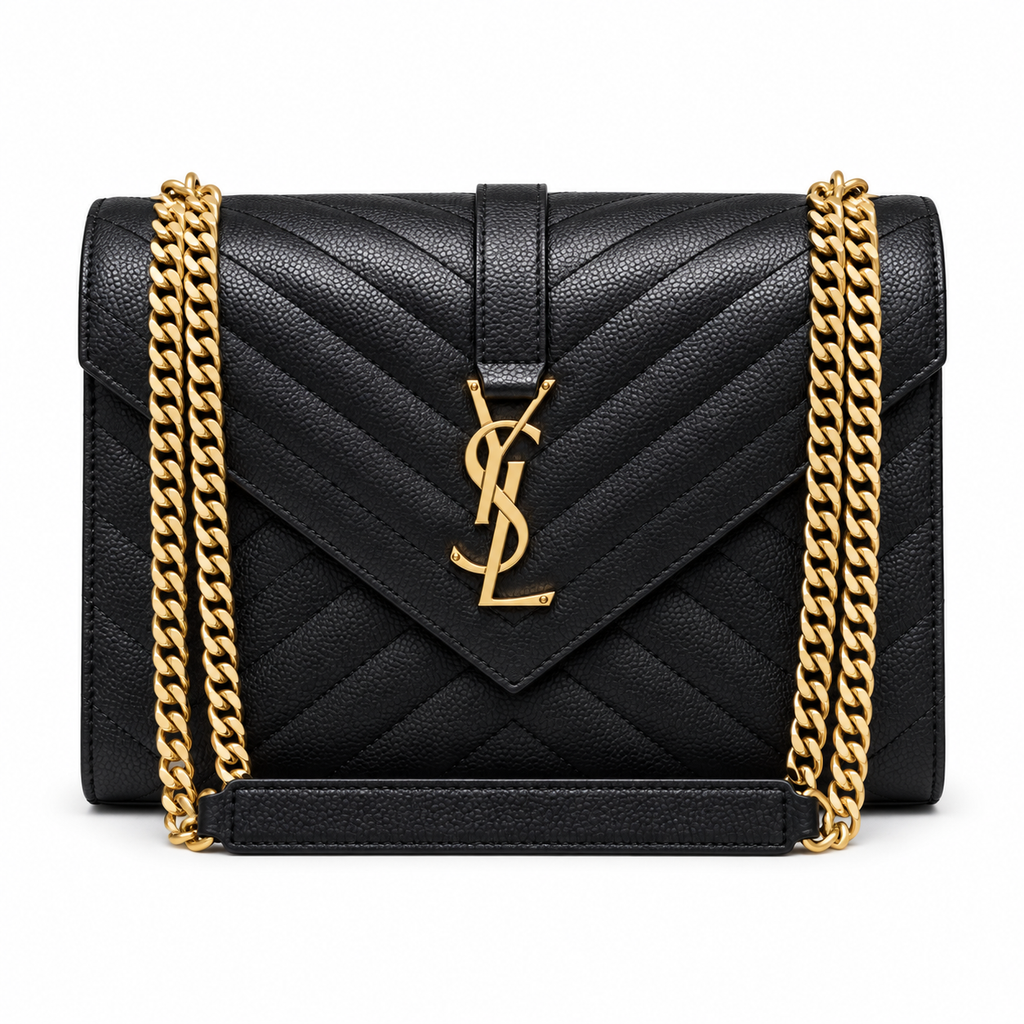Saint Laurent YSL Envelope Large – Black Gold