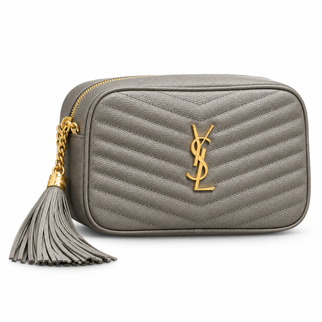 Saint Laurent YSL Lou Mini Camera Bag – Grey Gold