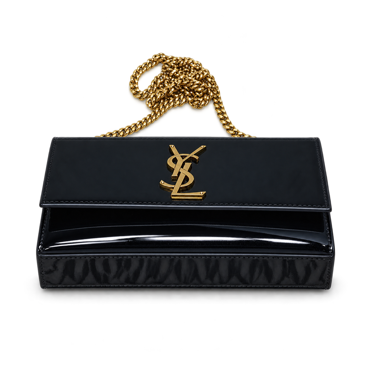 YSL Kate Chain Bag – Black Patent Leather