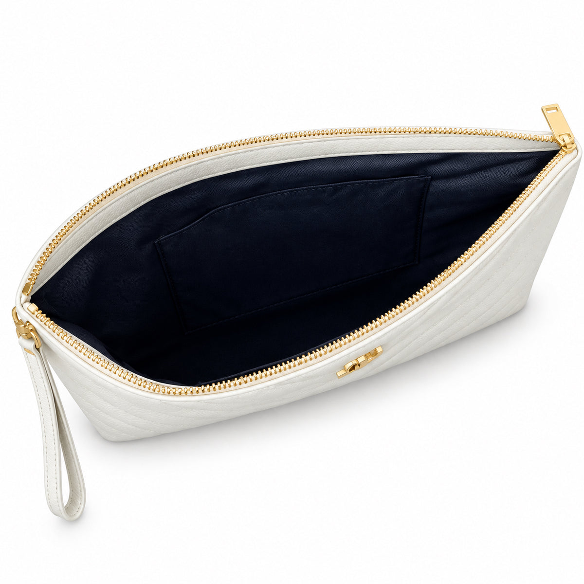 Saint Laurent YSL Monogram Clutch – White Gold